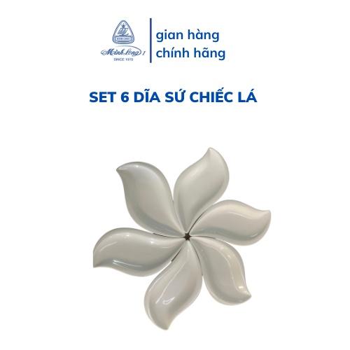 Set 6 Dĩa Sứ Minh Long Hình Chiếc Lá