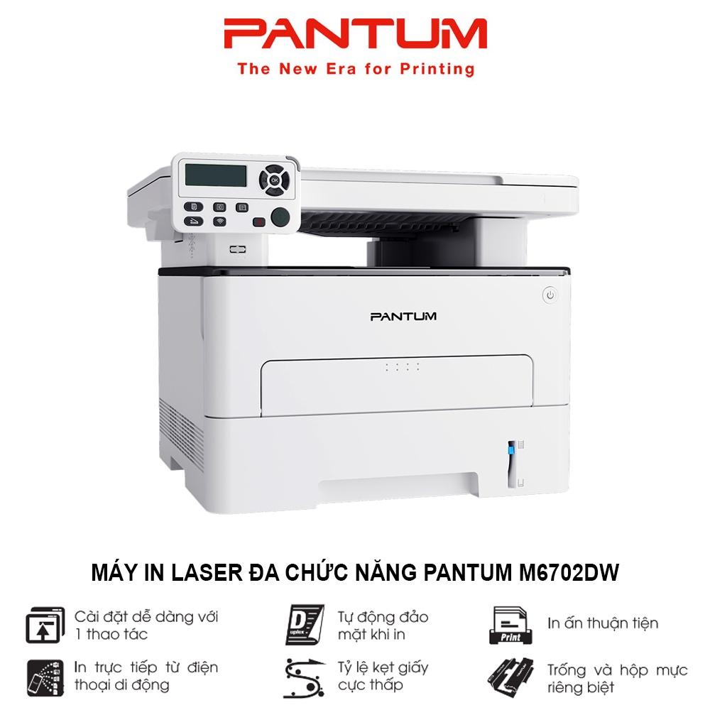 Máy in Laser đa chức năng PANTUM M6702DW, in Wifi, đen trắng, tốc độ cao, scan, photocopy, tự động đảo mặt, khổ giấy A4 (Hàng chính hãng)