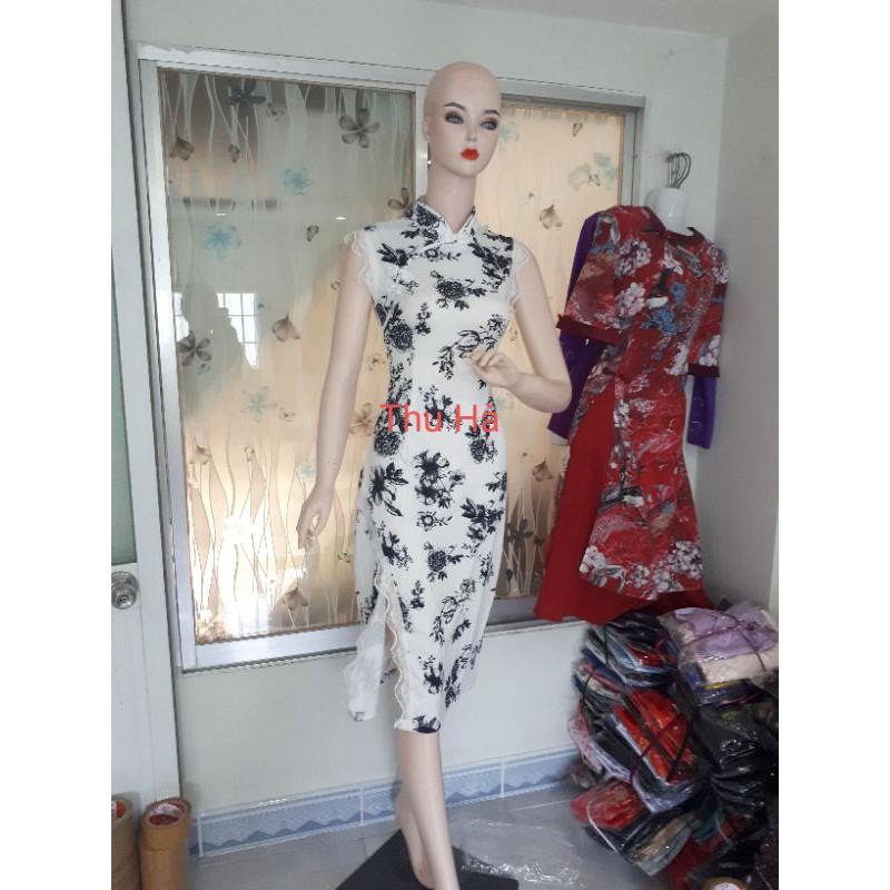 Đầm Body kiểu dáng sườn xám có hình thật