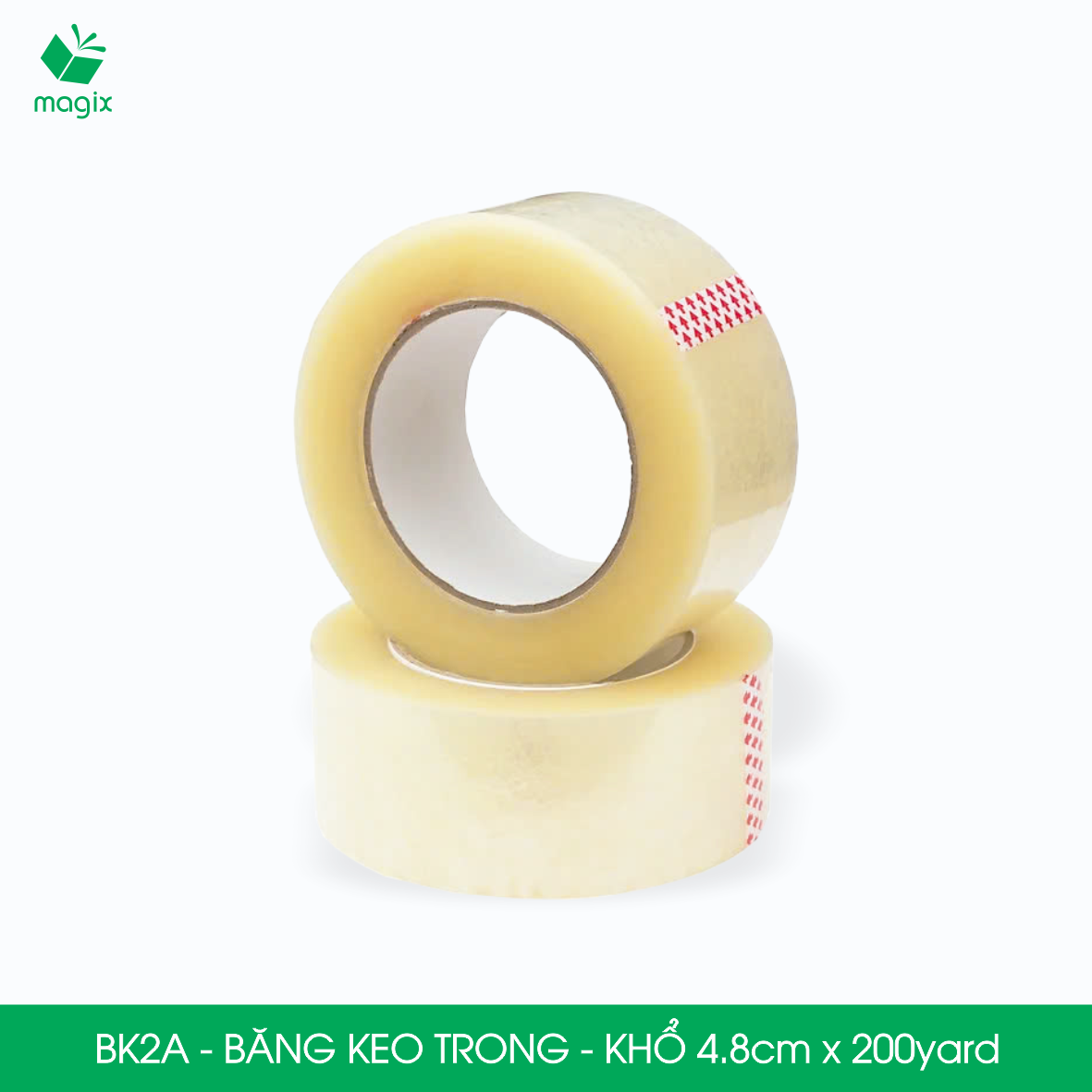 BK2A - 3 cuộn băng keo trong khổ 4.8cm x 200yard - Băng dính đóng hàng, băng keo khổ lớn