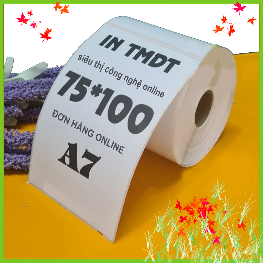 Lốc 2 cuộn giấy in đơn hàng rộng mm ,các sàn TMĐT khổ A7 , in nhãn phụ, vận đơn của các đơn vị vận chuyển , in bóc dán lên đơn hàng