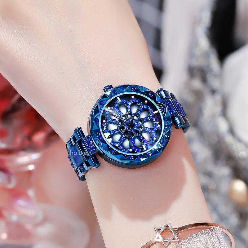 Phong cách mới nhất của đồng hồ nữ thời gian chạy đầy sao và rung, đồng hồ nữ phong cách nóng bỏng thương mại điện tử hạng hai nữ nổi tiếng trên Internet, đồng hồ nữ nạm kim cương