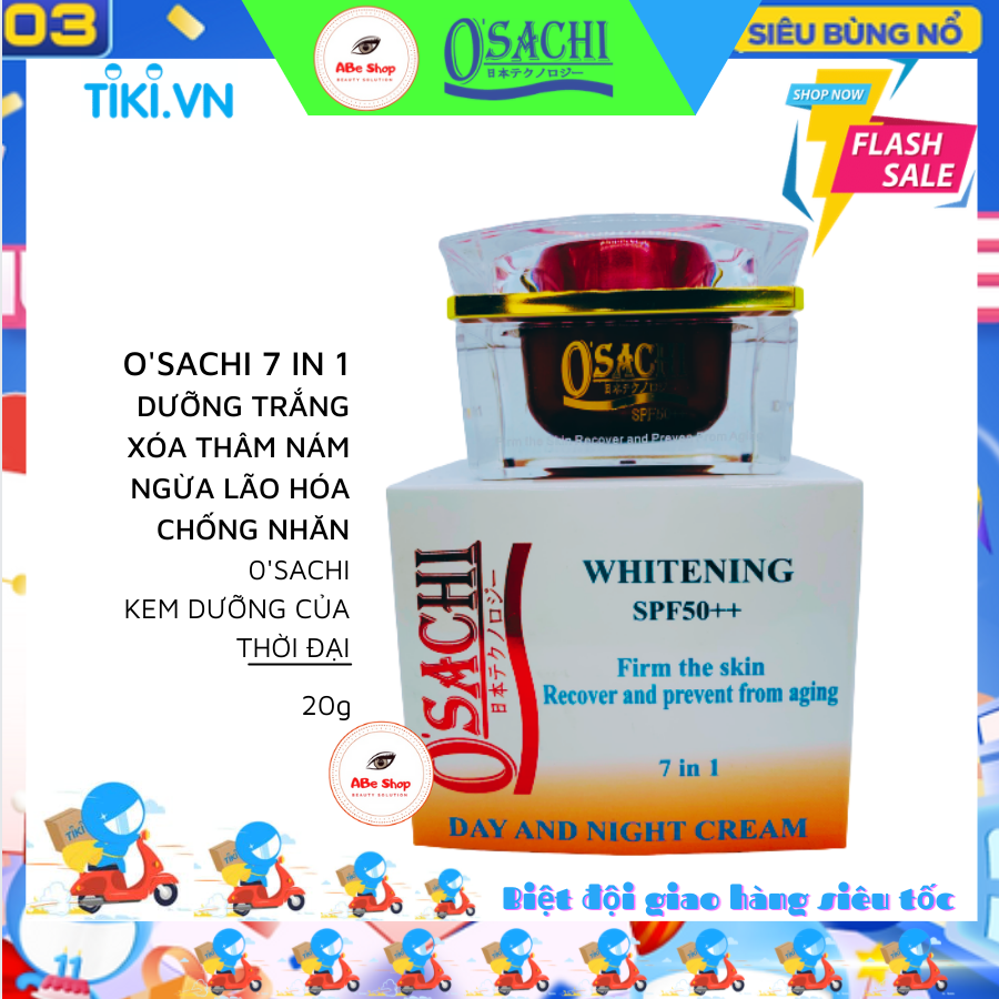 KEM O'SACHI ĐỎ 7 IN 1 - WHITENING DAY AND NIGHT CREAM - DƯỠNG TRẮNG - TÁI TẠO DA 20G