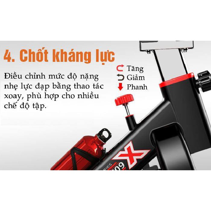 Xe đạp tập thể dục thể thao tại nhà đa năng thế hệ mới giúp tăng cường thể lực, giảm mỡ tăng cơ, đập tan stress tặng kèm bao trụ đấm bốc + đồng hồ + bình nước