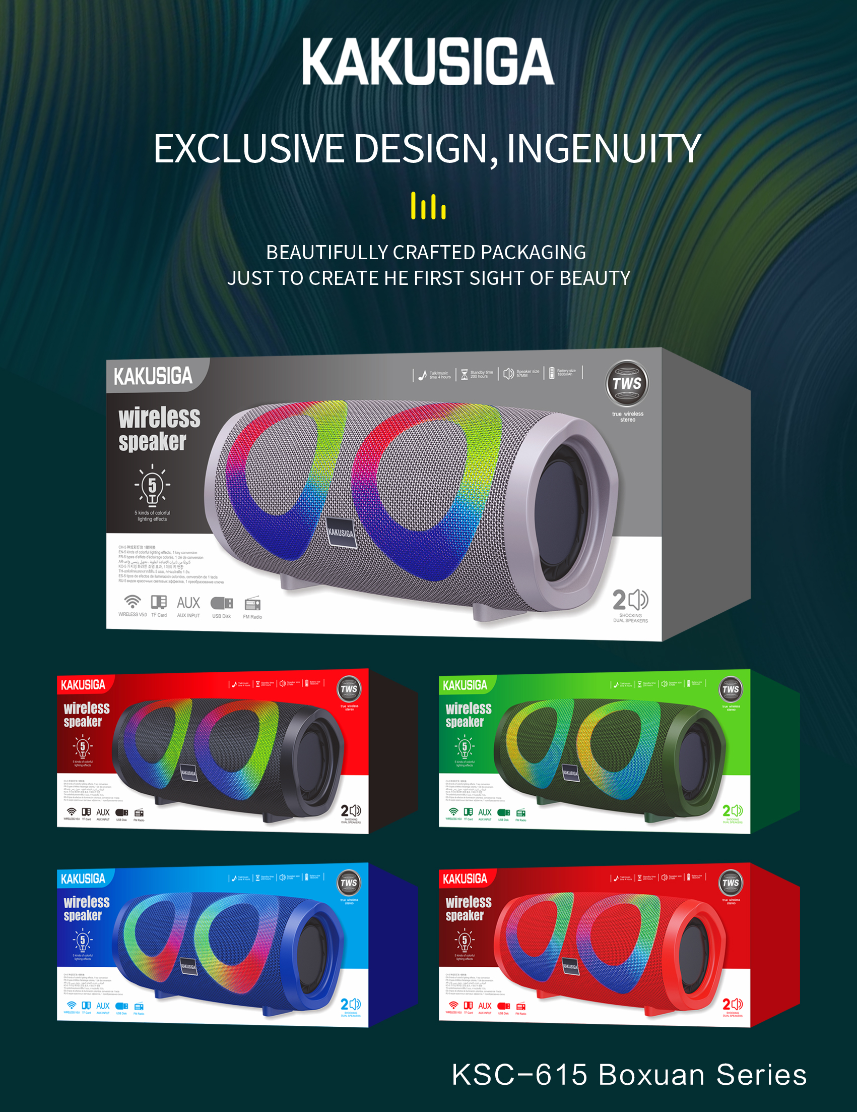 Loa Bluetooth Colorfull LED RGB Cầm Tay Du Lịch 1800mAh