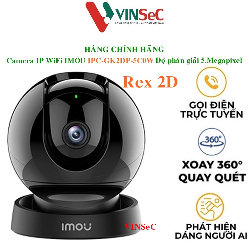 Camera Rex 2D Imou IPC-GK2DP-5C0W 5MP 3K Wifi Đàm Thoại 2 Chiều, Hồng Ngoại 10m - HÀNG CHÍNH HÃNG