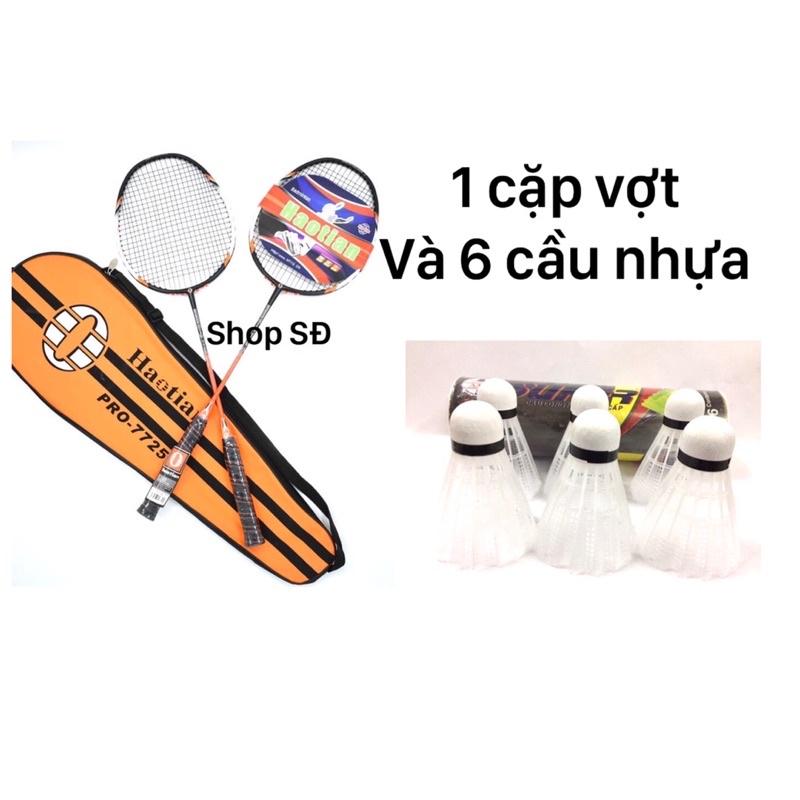 Vợt cầu lông 7725 và 6 trái cầu nhựa