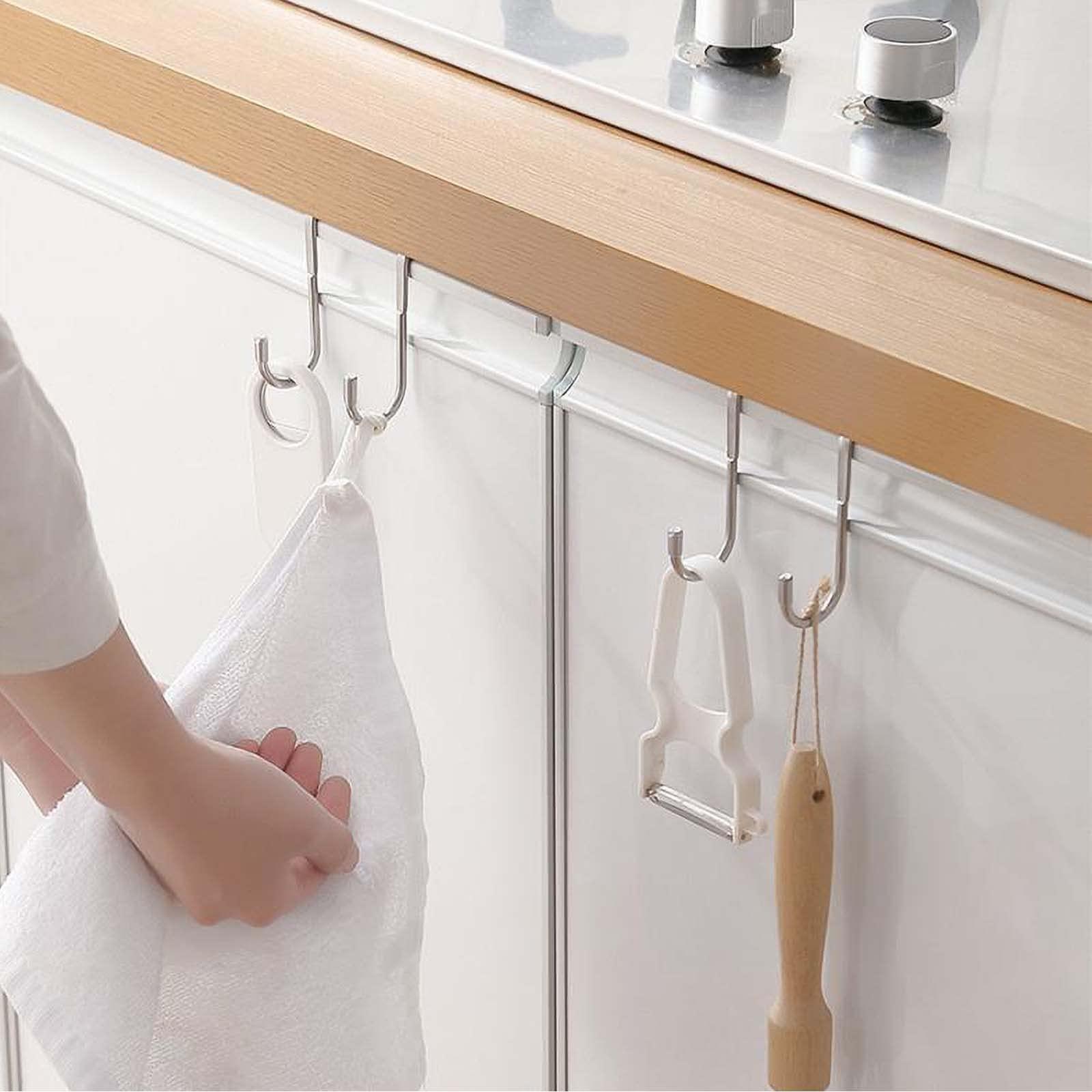 Hook cửa thép không gỉ 6 bộ, móc cửa để treo - Cửa móc quần áo cho cửa phòng tắm Hook Dải cửa hiện đại Hook