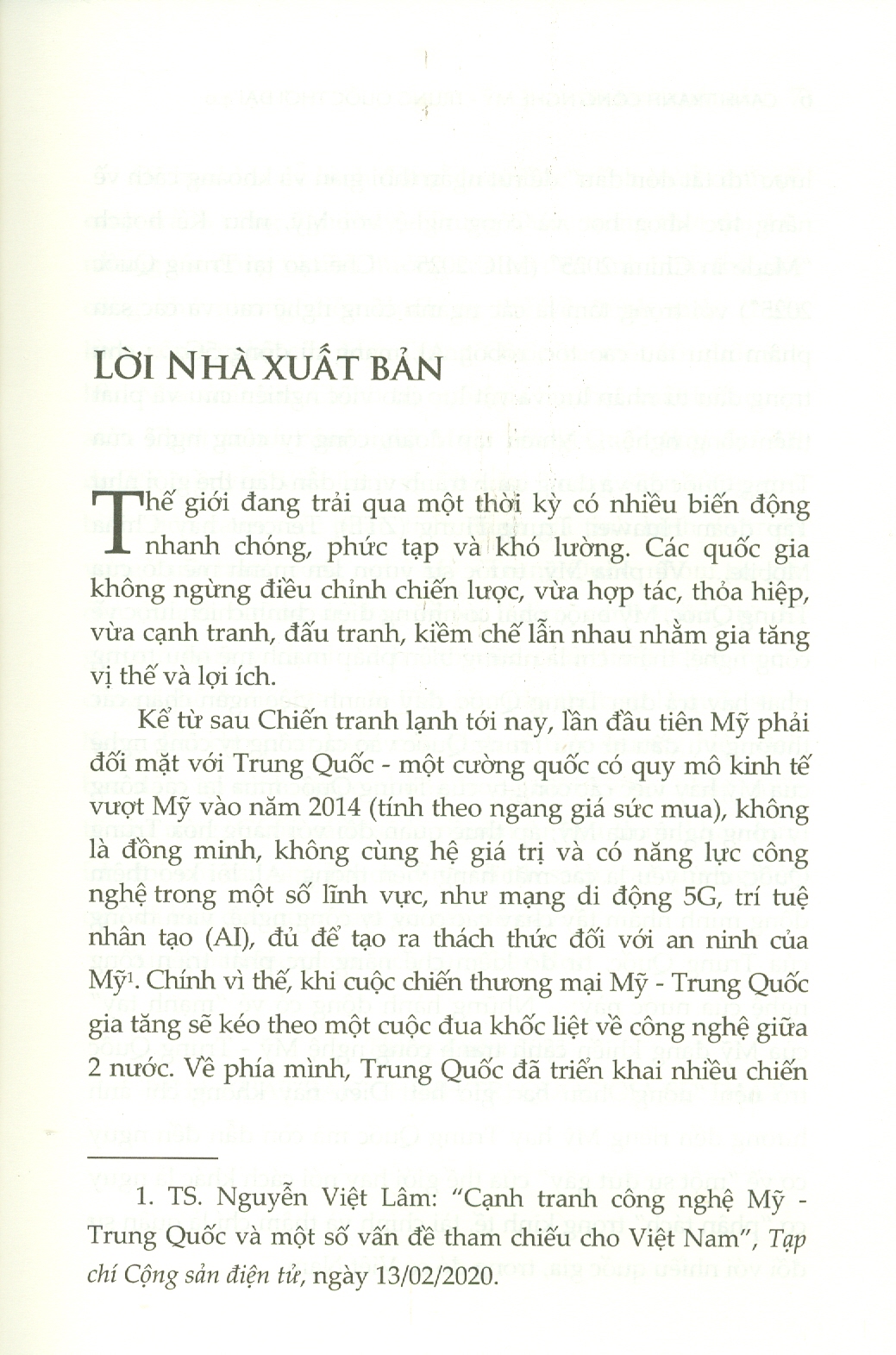 Cạnh Tranh Công Nghệ Mỹ - Trung Quốc Thời Đại 4.0 (Sách chuyên khảo)