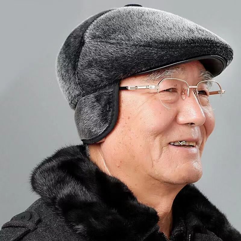 Mũ len cho người trung niên , người già , có che tai chất vải nỉ 2 lớp dày cao cấp giữ ấm mùa đông rất tiện lợi