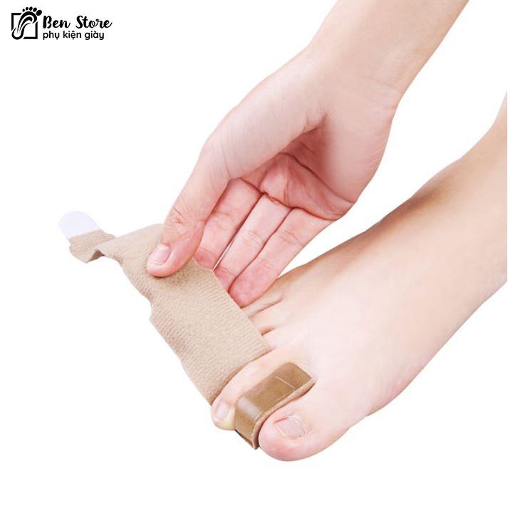 1 dụng cụ nẹp ngón chân, hỗ trợ hồi phục bệnh vẹo ngón chất liệu nylon velcro, silicon dễ điều chỉnh #nep55