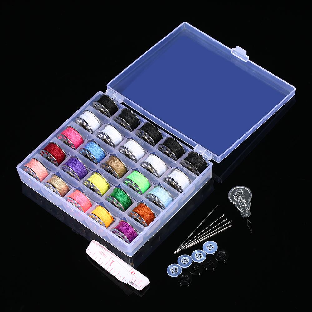 15 Màu Sắc Hỗn Hợp Bobbins + 5 Cái Trắng Bobbins + 5 Cái Đen Bobbins Sợi Chỉ