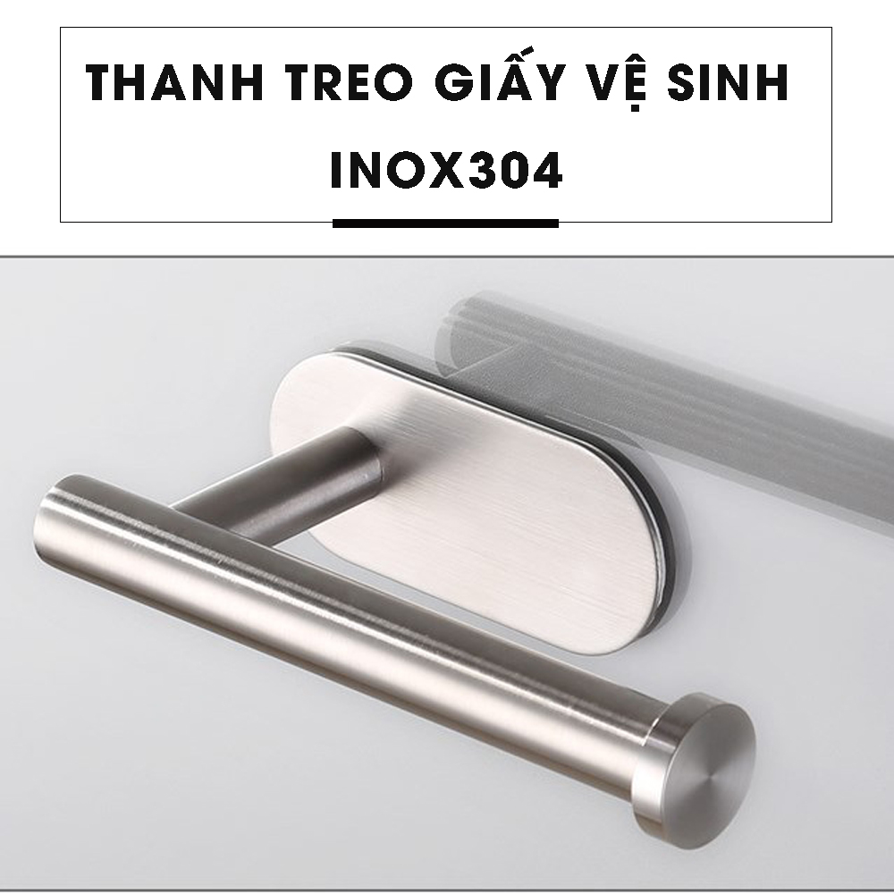 Móc treo cuộn giấy vệ sinh dán tường không cần khoan, Inox Sus 304, phụ kiện nhà tắm MIHOCO 814