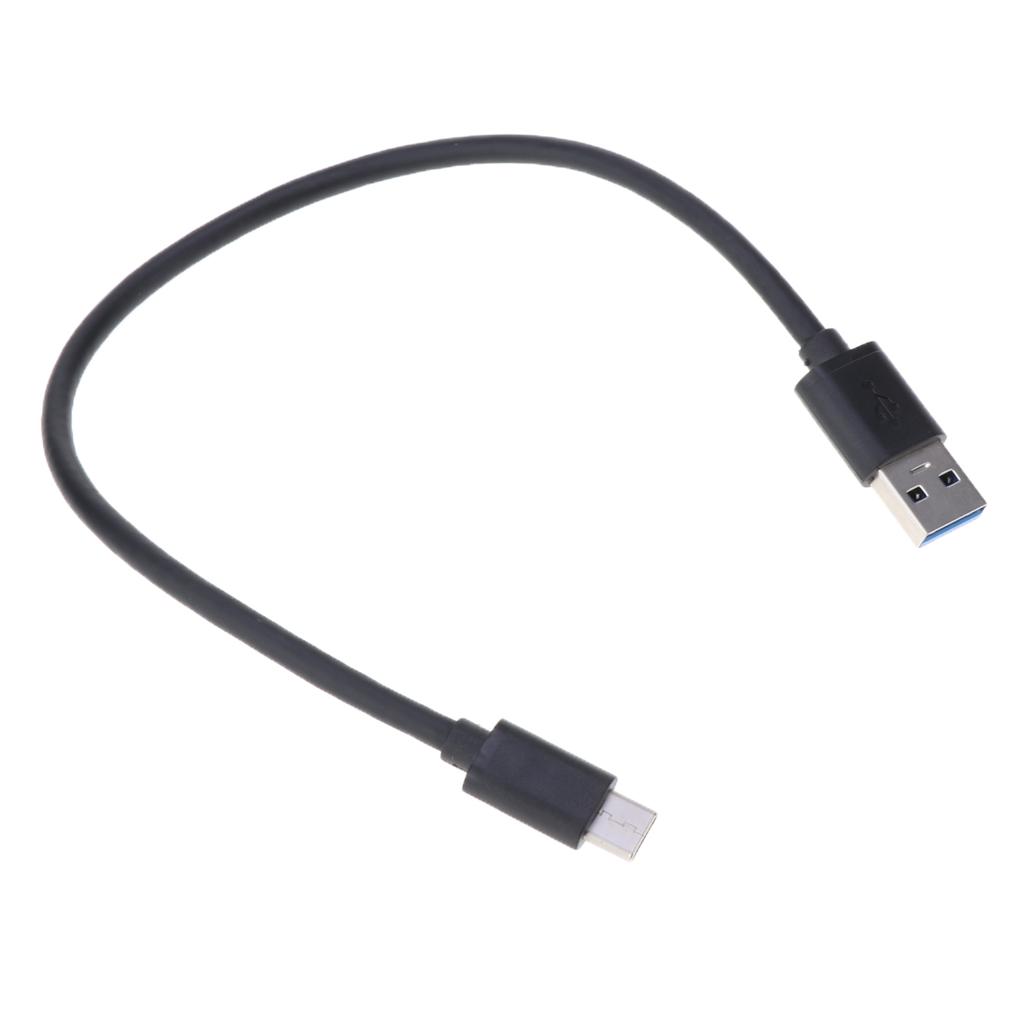 30cm USB to Type C Cable Data Sync Charging Cord Black