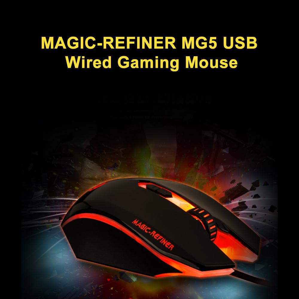  Chuột chơi game có dây USB Đèn LED 2000DPI Có thể điều chỉnh cho máy tính xách tay PC MAGIC-REFINER MG5