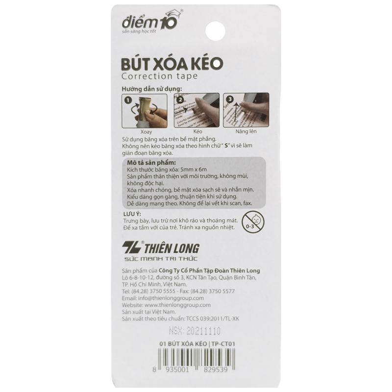 Bút Xóa Kéo TP-CT01 - Xanh Mint