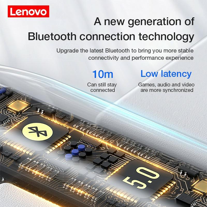 Tai nghe bluetooth 5.0 không dây LENOVO ht38 âm thanh nổi giảm ồn không thấm nước với micro thời lượng pin siêu dài-Hàng chính hãng