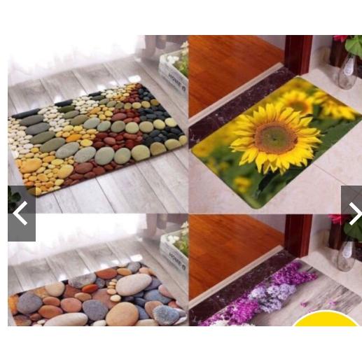 COMBO 10 THẢM LAU CHÂN HOA 3D CAO CÂP KT 40-60