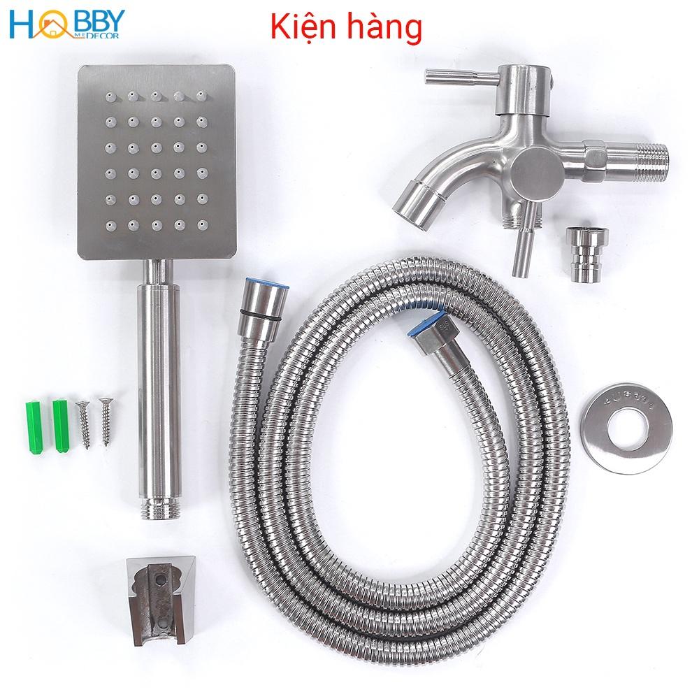 Bộ vòi sen tắm kèm củ sen lạnh dây sen 1.5m Hobby Home Decor CSV1 chuẩn Inox 304 không rỉ sét