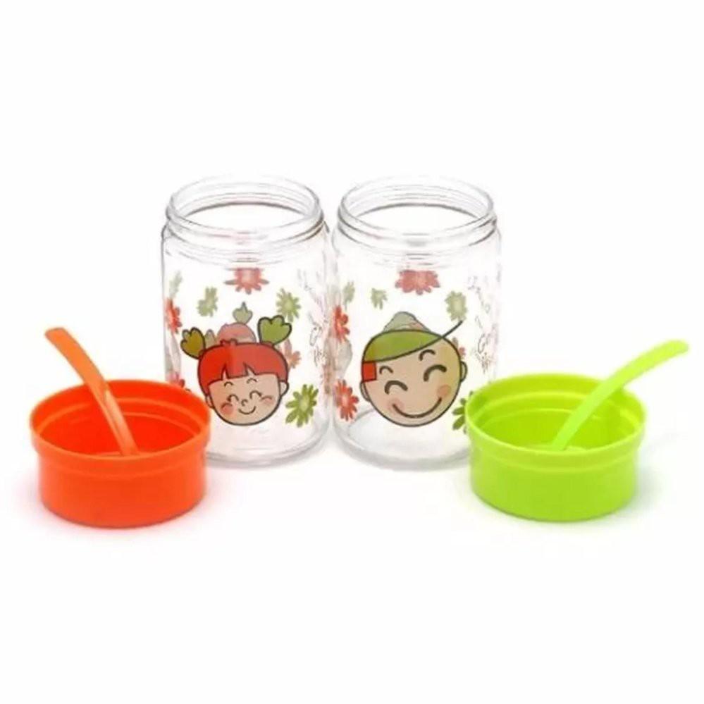 Bộ 2 hủ thủy tinh đựng gia vị kích thước lớn 400ml tặng kèm muỗng cao cấp
