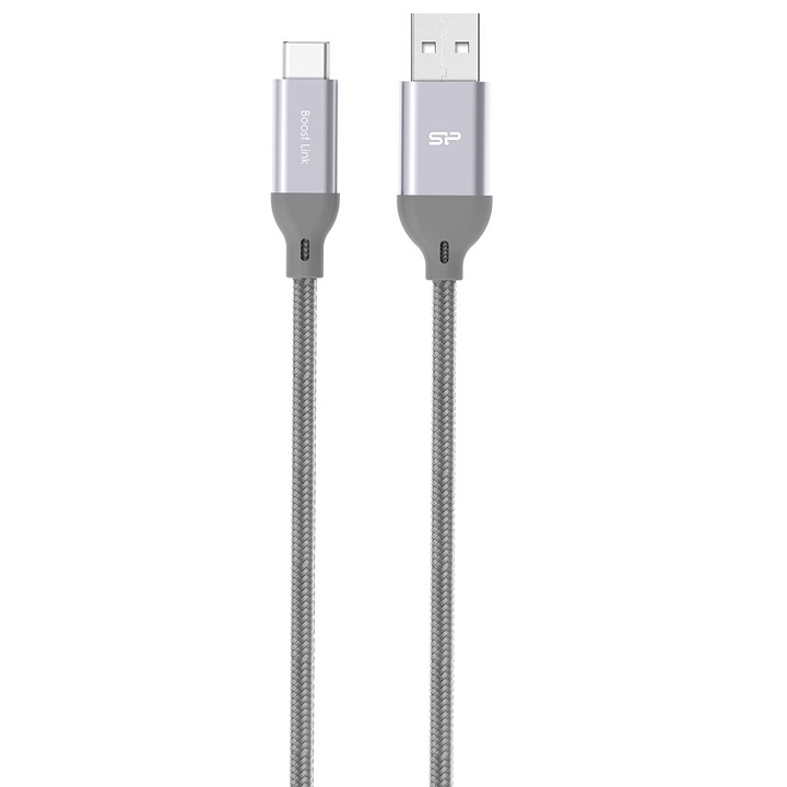 Cáp sạc nhanh Silicon Power Type-C Boost link LK30AC bọc nylon tối đa 3A dài 1m - Hàng Chính hãng