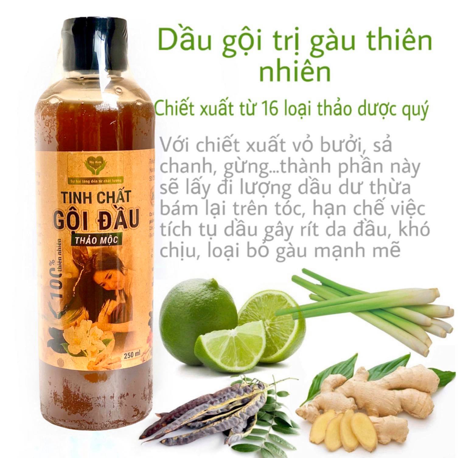 Tinh Chất Gội Đầu Thảo Mộc MẸ KEN 500ml Kích thích mọc tóc, giảm gãy rụng, giảm gàu, giảm nấm ngứa - tặng kèm 1 khăn tắm