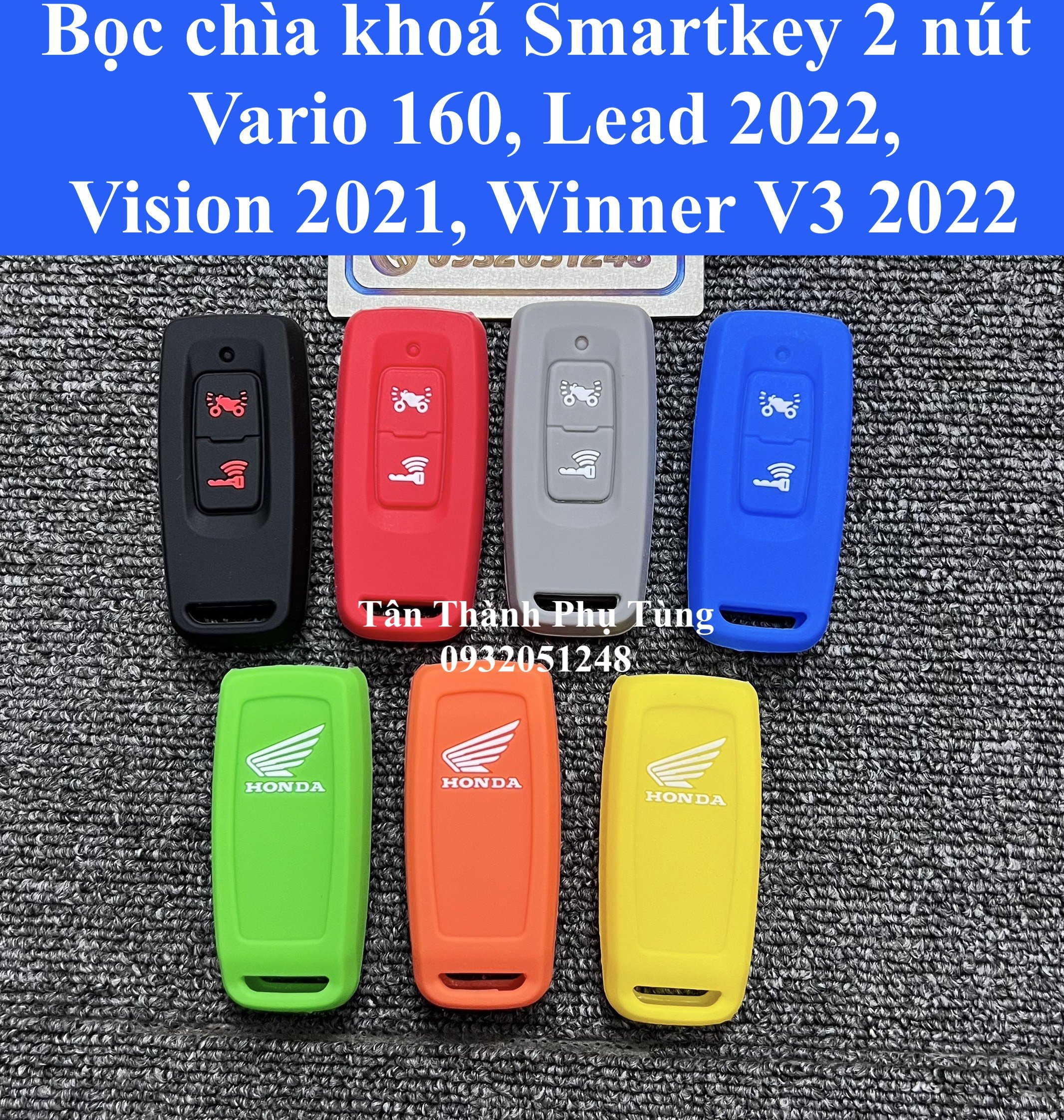 Bọc chìa khóa, bao khóa, Vỏ khoá Smartkey 2 nút dành cho Vario 160, Lead 2022, Vision 2021, Winner V3 2022