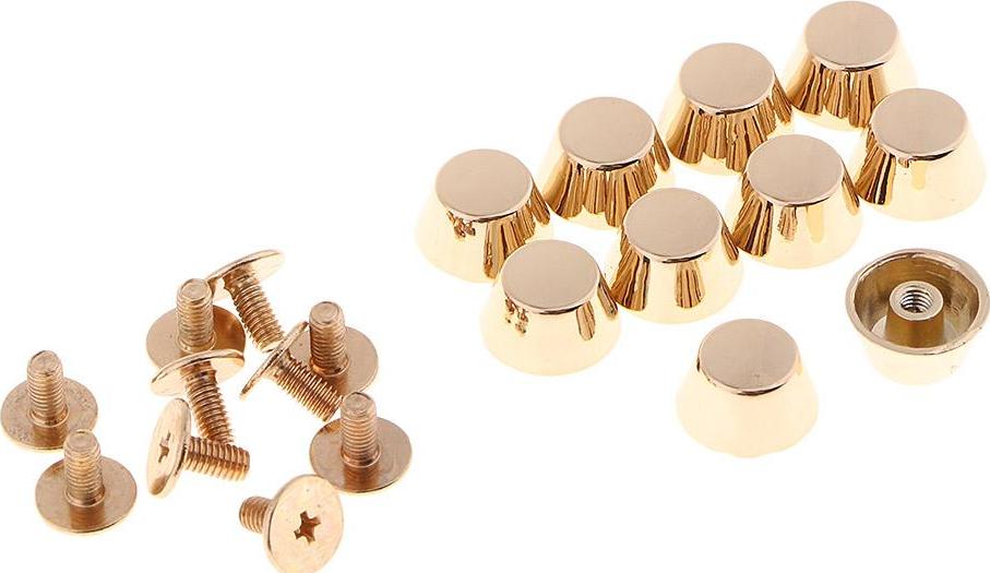 10 Miếng Đồng Screwback Chân Đầu Vít Ví Cầm Tay Nailhead Bông Spike Tại Chỗ