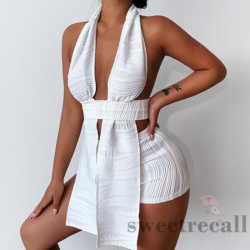 Set Áo Tank Top + Quần Short Lưng Thun Màu Sắc Đơn Giản Cho Nữ