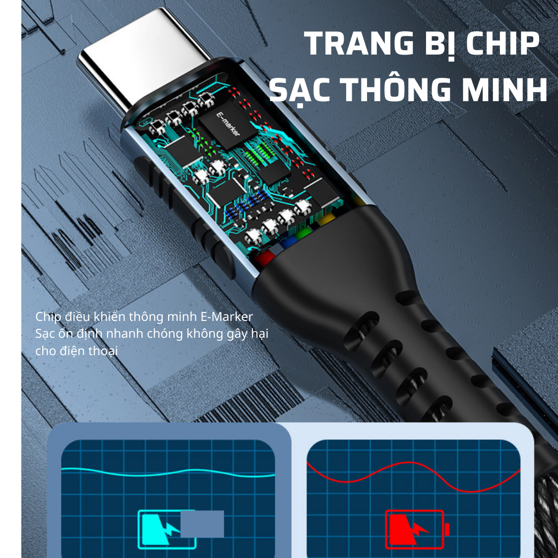 Dây Cáp Sạc Nhanh USB Type C to Type C 100W Dài 2M Dây Dù Siêu Bền Tốc Độ cao Chuyên Sạc Laptop, Smartphone, Tablet - Hàng Chính Hãng Tamayoko