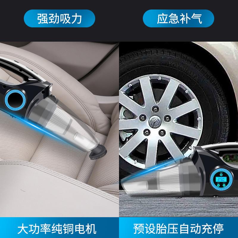 Giá thấp nhất máy hút bụi ô tô không dây chiếu sáng bốn trong một áp suất lốp màn hình hiển thị kỹ thuật số di động máy bơm không khí ô tô máy hút bụi ô tô