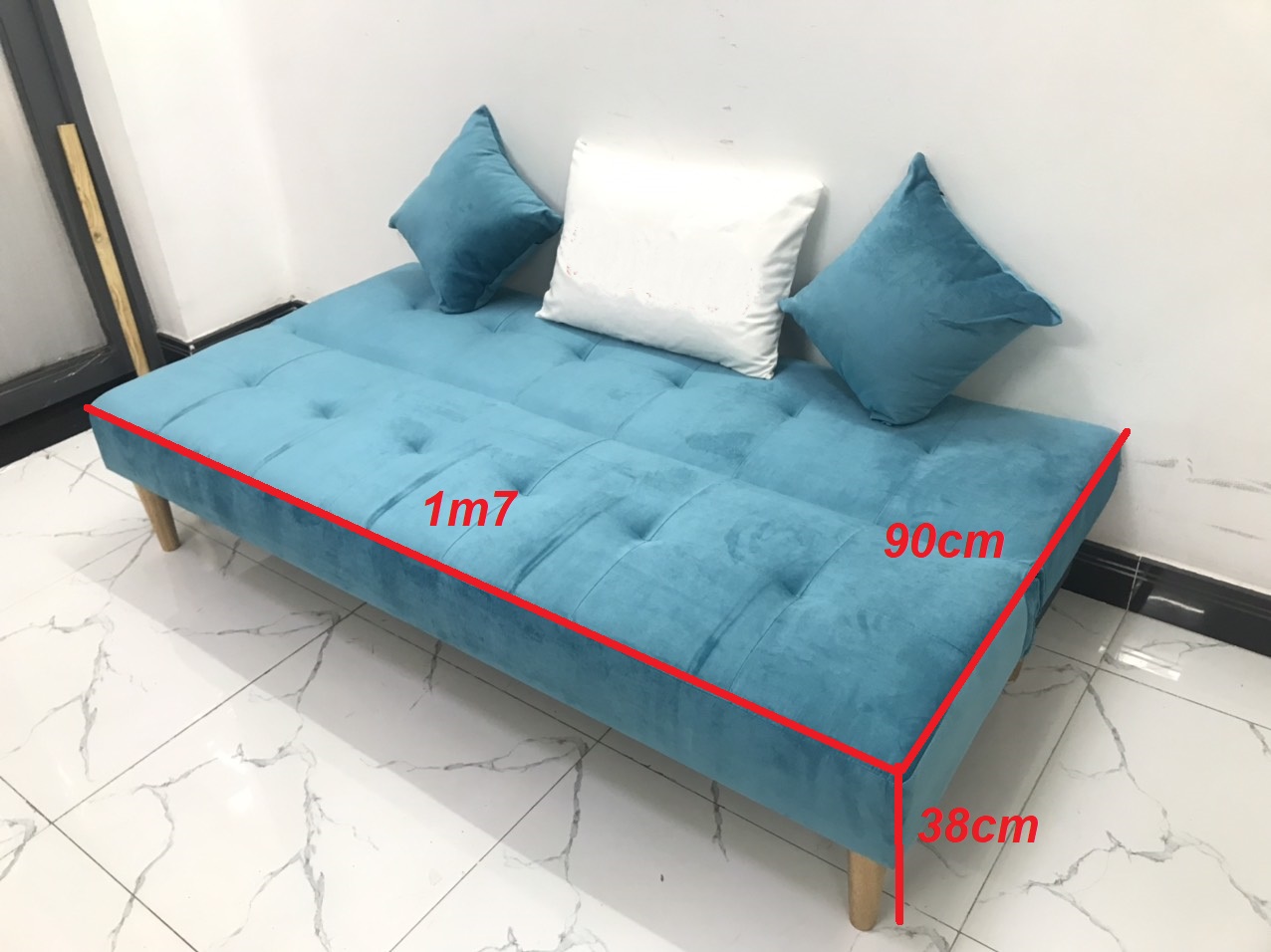 Bộ sofa giường 1m7x90 sofa bed phòng khách linco17 sofa vải, sofa nệm