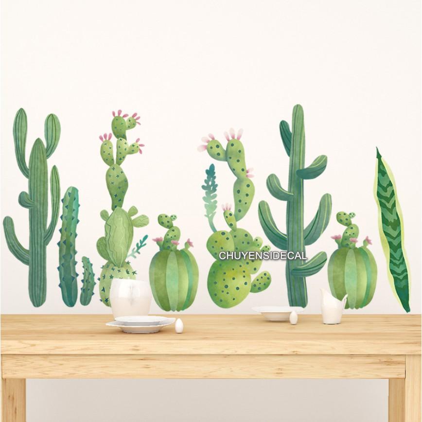 Decal trang trí tường - Xương Rồng nhánh dài 02 mới