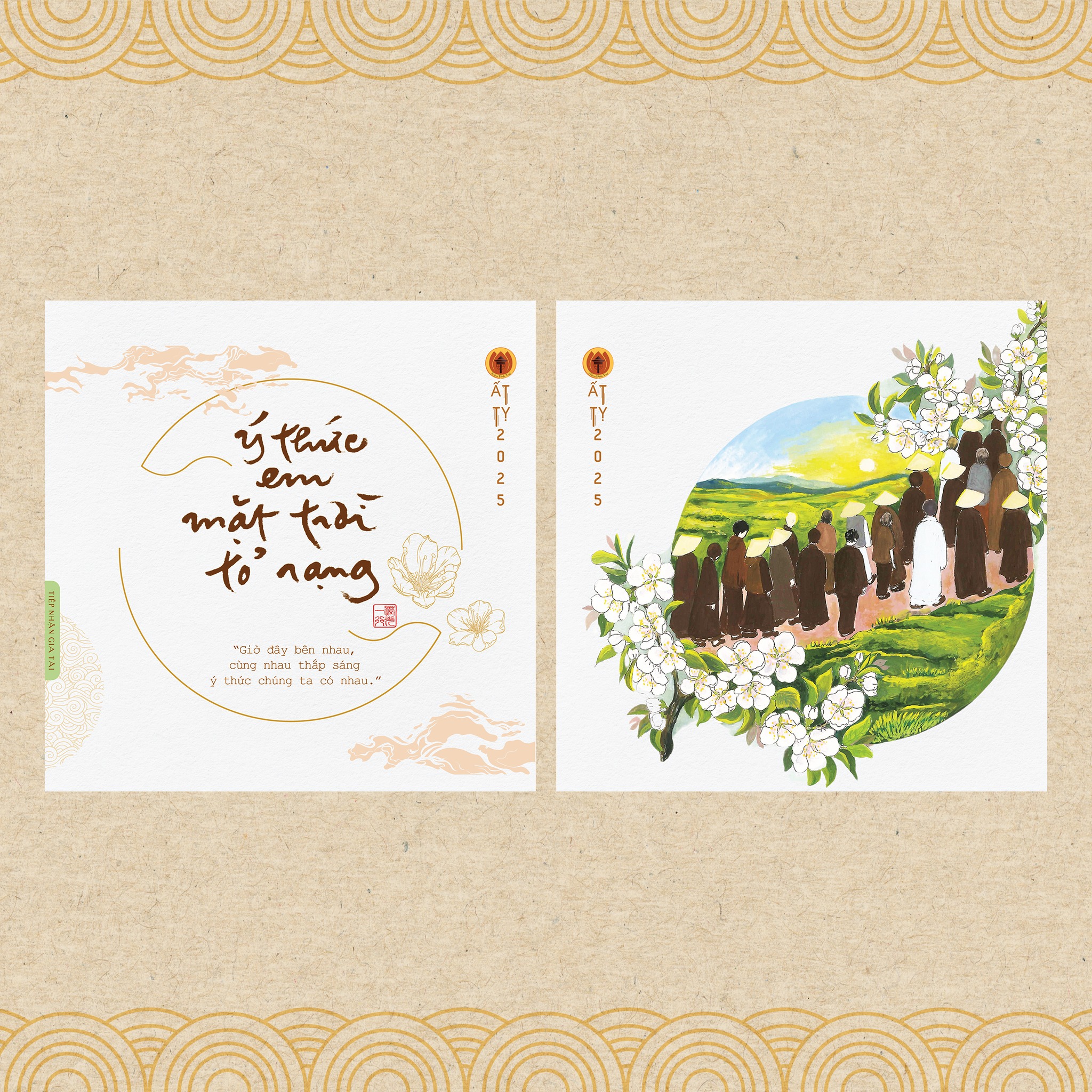 Bộ Lịch Thư Pháp Làng Mai 2025 &quot;Ý THỨC EM MẶT TRỜI TỎ RẠNG&quot; - Thích Nhất Hạnh - Nhà Sách An Thư
