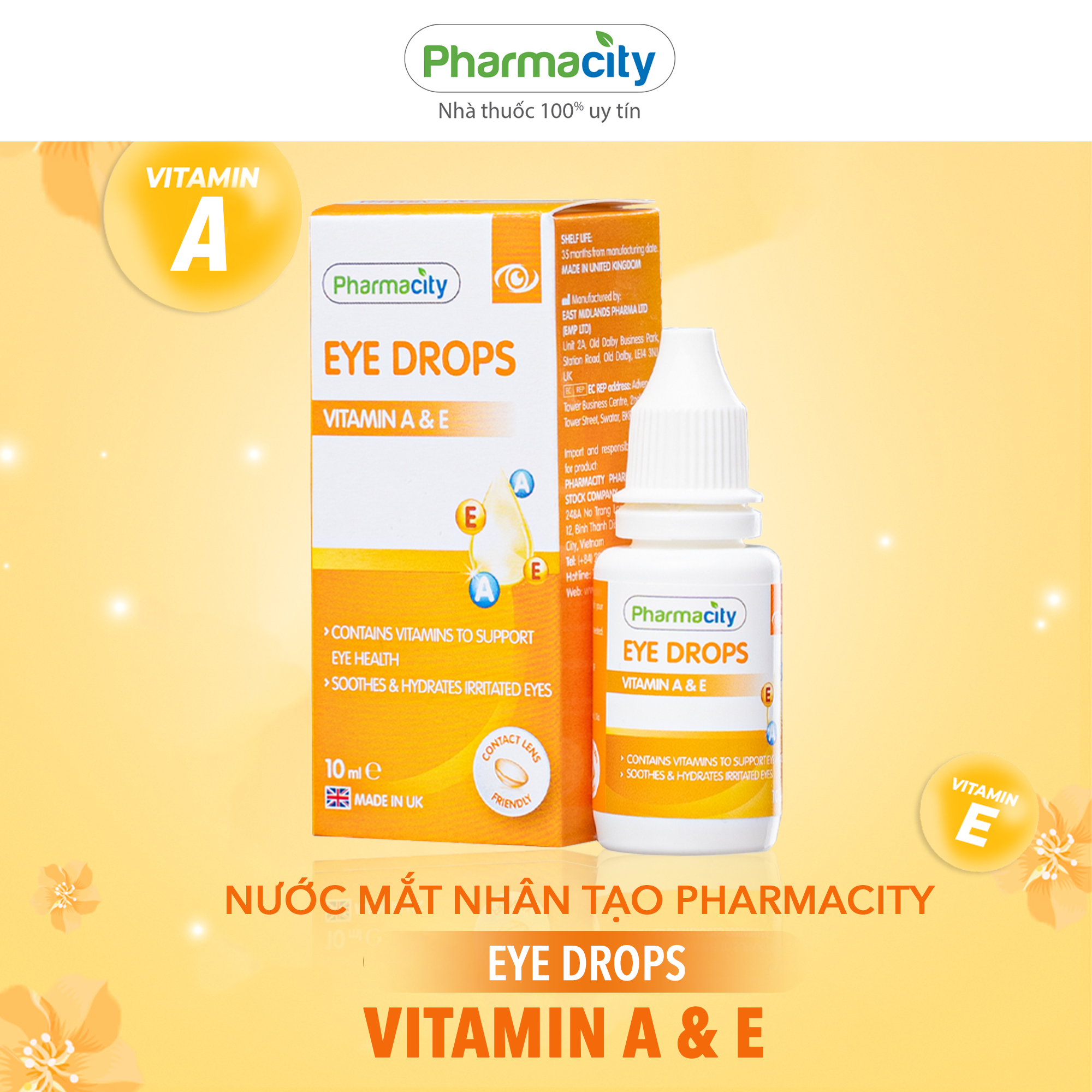 Dung dịch nhỏ mắt Pharmacity Eye Drops - Vitamin A & E