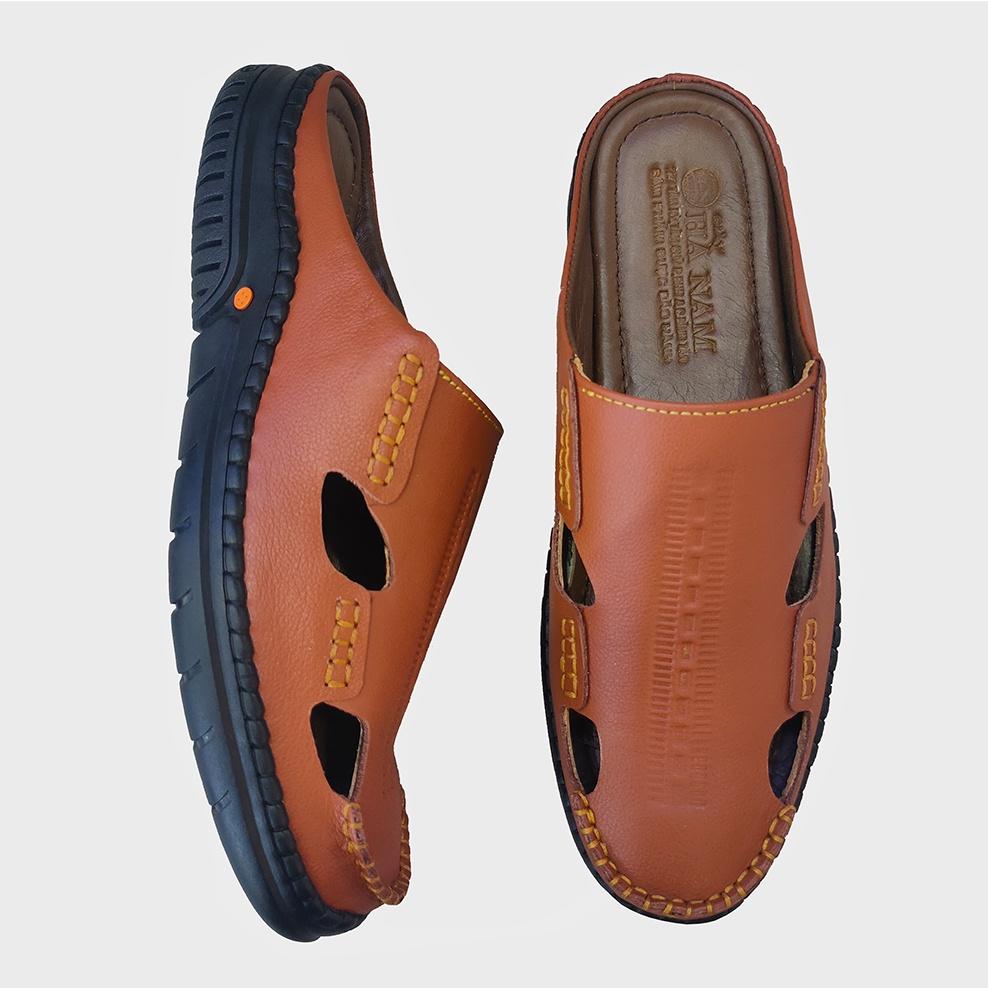 Dép Bít Mũi Nam HÀ NAM Da Bò Thật Cao Cấp GSB20108