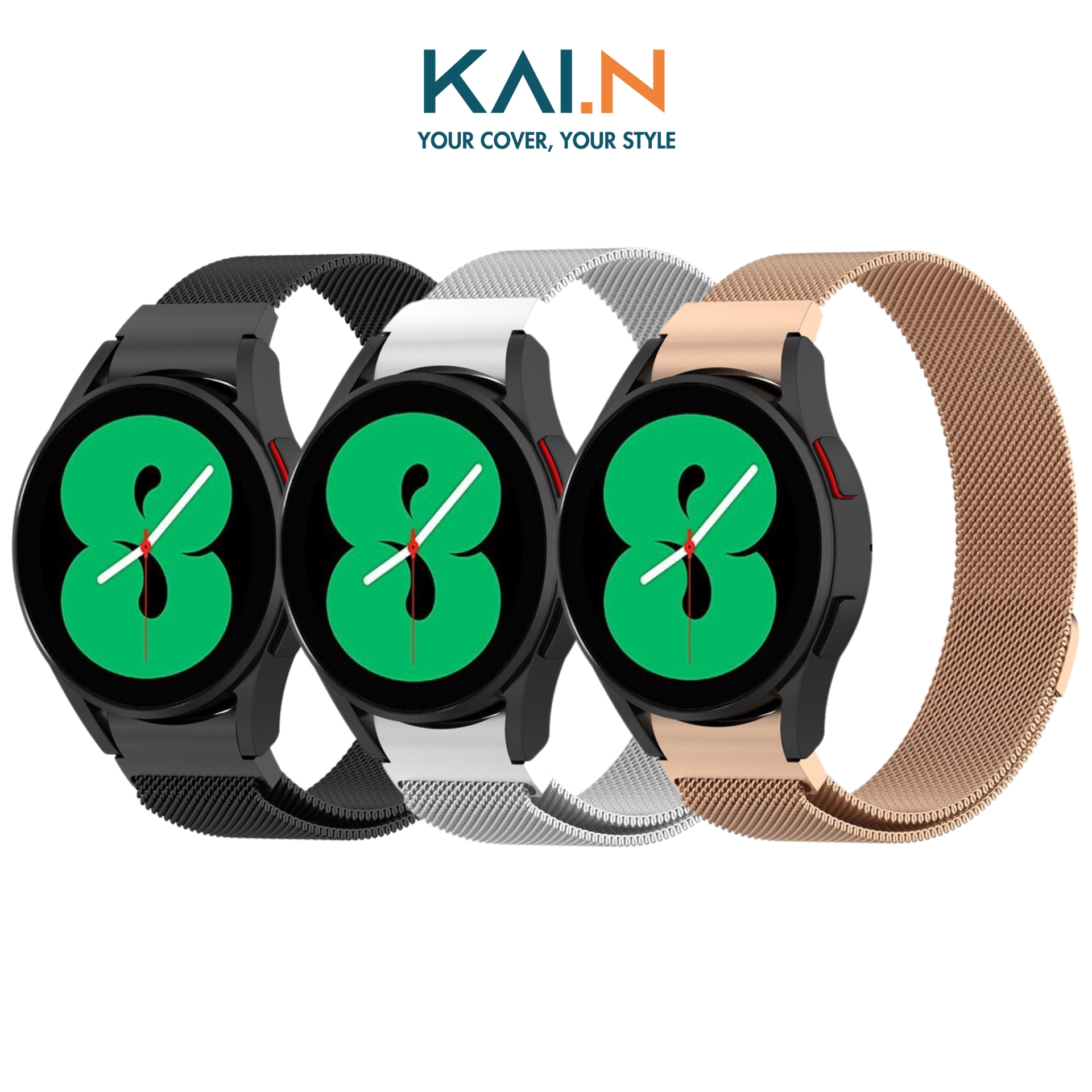 Dây Đeo Thay Thế Dành Cho Samsung Galaxy Watch 4/ Galaxy Watch 5, Kai.N Universal Milanese - Hàng Chính Hãng