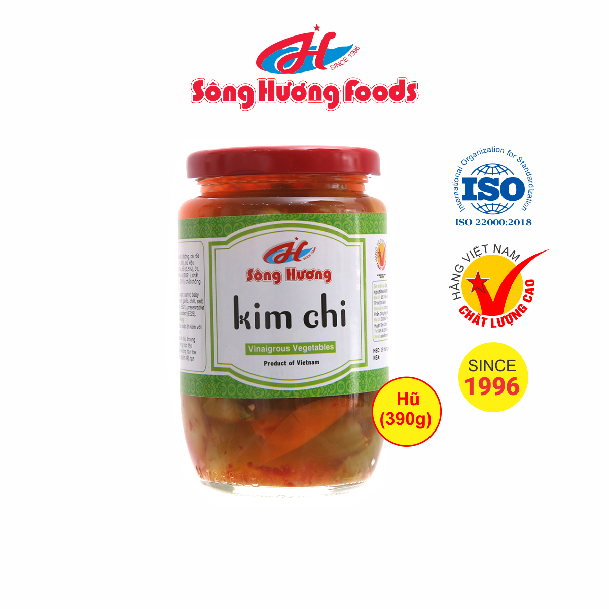 Kim Chi Củ Sen Sông Hương Foods Hũ 390g - Vị chua ngọt dịu nhẹ , tốt cho tiêu hóa , ăn kèm bún phở thịt nướng