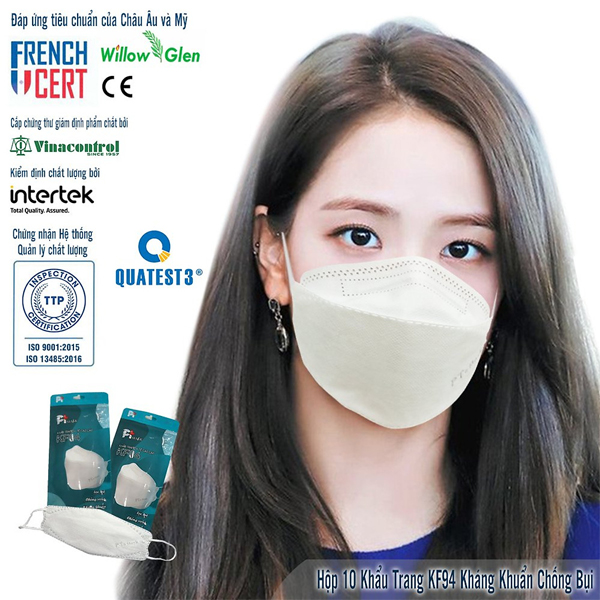 Khẩu Trang Y tế  KF94 PT Mask Kháng khuẩn, Chống Bụi. Đạt Các Chứng Chỉ ISO 13485, ISO 9001, CE, FDA, TGA.