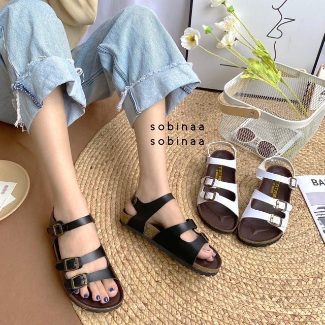 Giày sandal xỏ ngón đế trấu siêu xinh