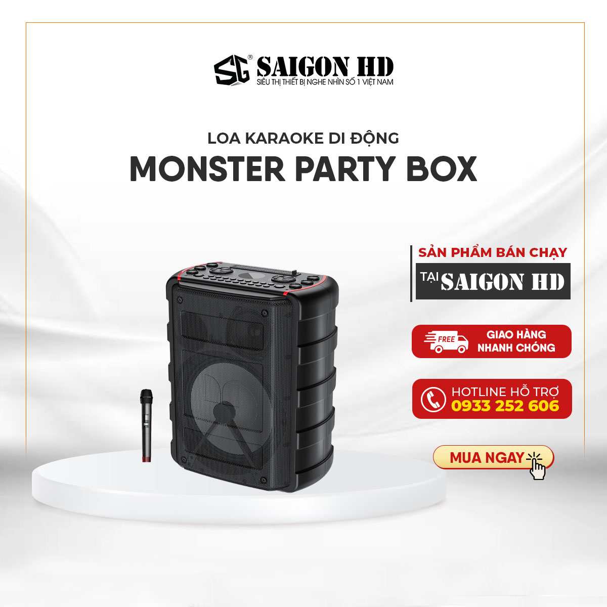 [ Tặng kèm Micro] Loa bluetooth ngoài trời MONSTER Party Box - Hàng chính hãng, giá tốt