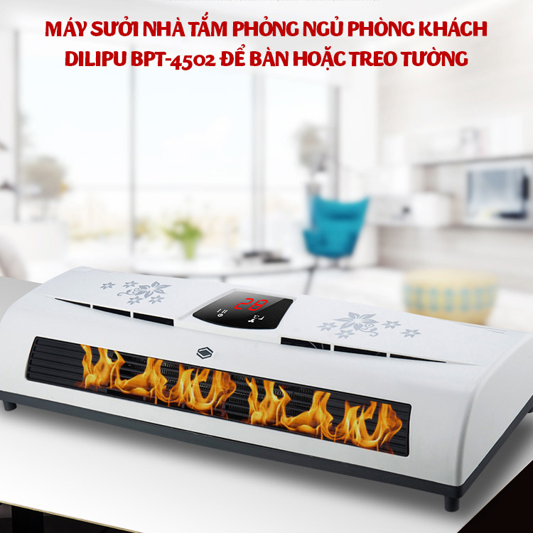 Máy sưởi treo tường hoặc để bàn Yangzi BBT4502 công nghệ gốm đối lưu mới nhất kèm điều khiển từ xa - Hàng chính hãng