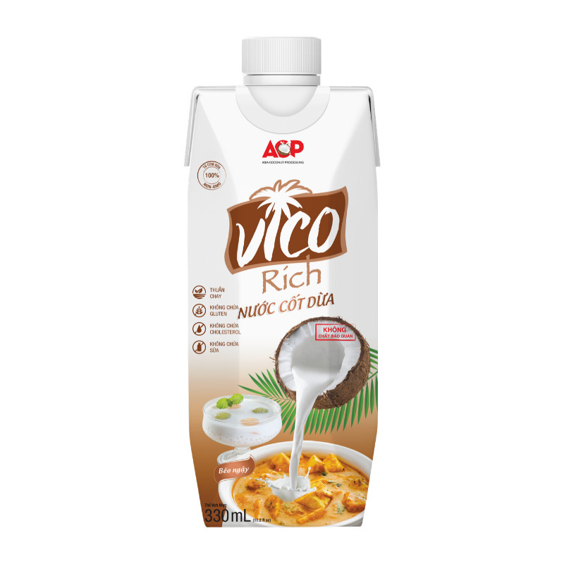 THÙNG 24 HỘP NƯỚC CỐT DỪA BÉO NGẬY VICO RICH 330ml