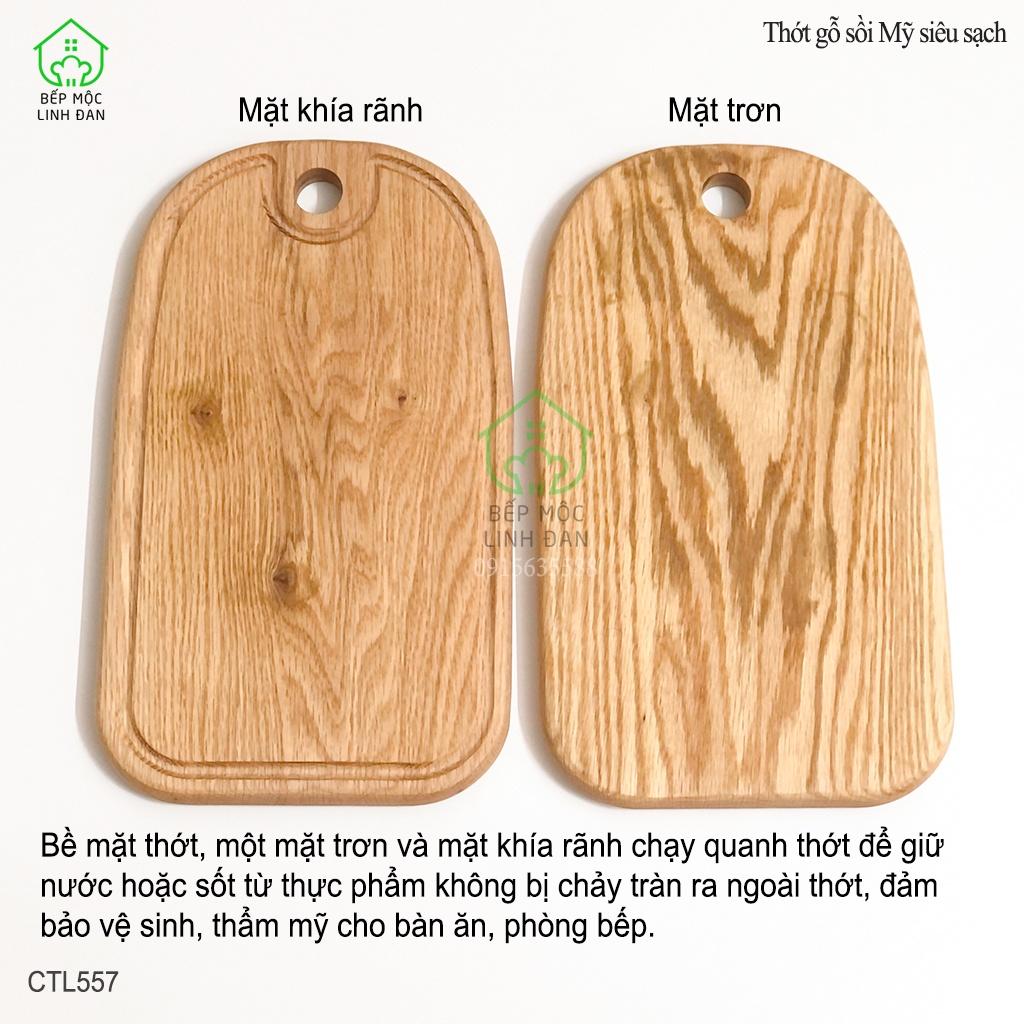 Thớt Gỗ Sồi Nguyên Tấm HAHANCO Bền Đẹp Siêu Sạch 20cm x 34cm
