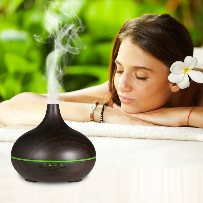 Máy khuếch tán tinh dầu siêu âm hình giọt nước Aroma Diffuser Ultrasonic cao cấp 400ml kèm remote