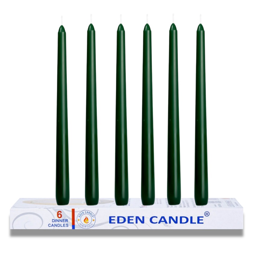 Hộp 6 nến thơm taper Eden Candle FTRAMART EDC2331 25 cm (Xanh rêu đậm)