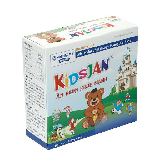 Thực phẩm bảo vệ sức khỏe KIDSJAN ĂN NGON KHỎE MẠNH - HDPHARMA - Bổ sung các acid amin, vitamin B và kẽm