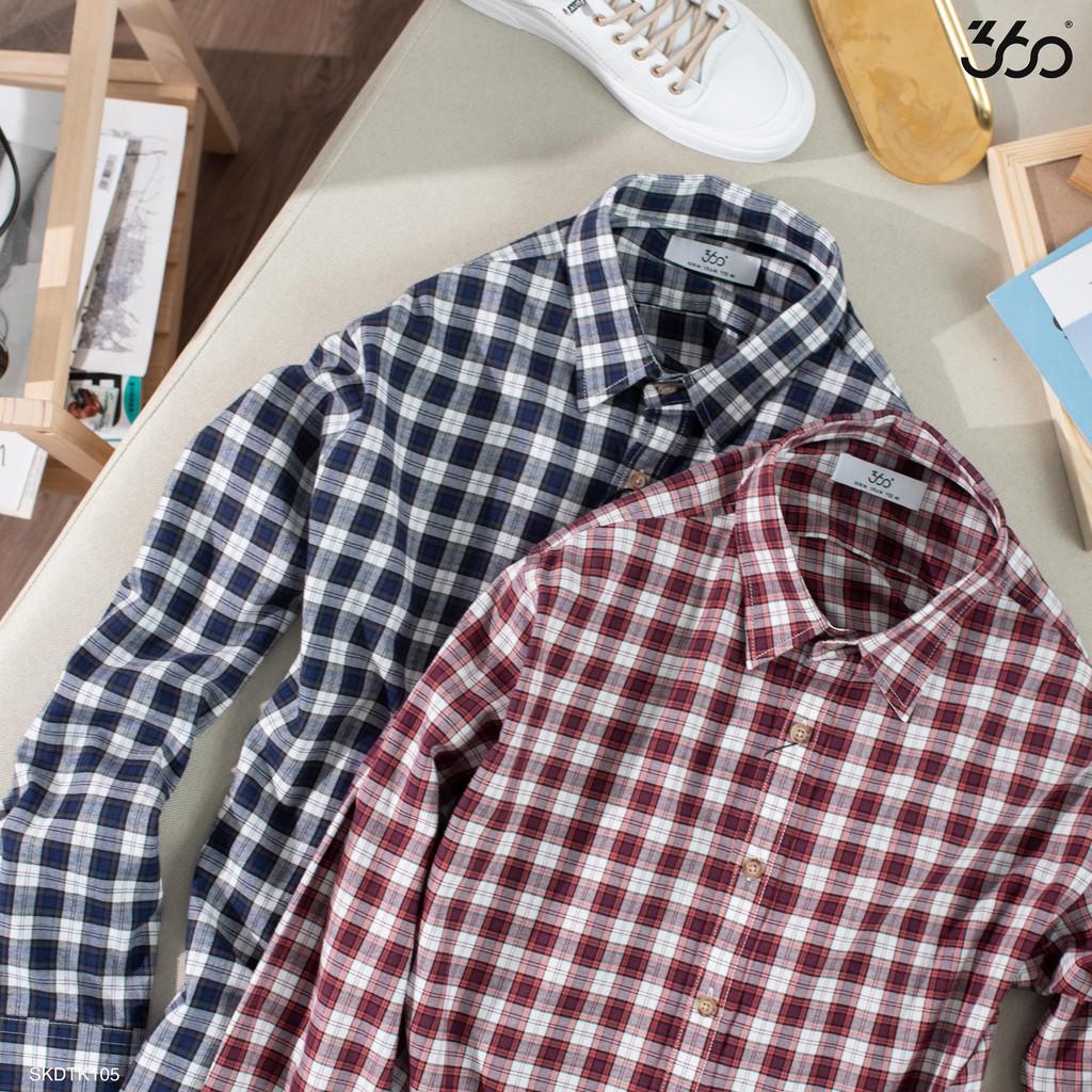 Sale Áo sơ mi nam họa tiết caro dài tay chất cà bông - SKDTK105