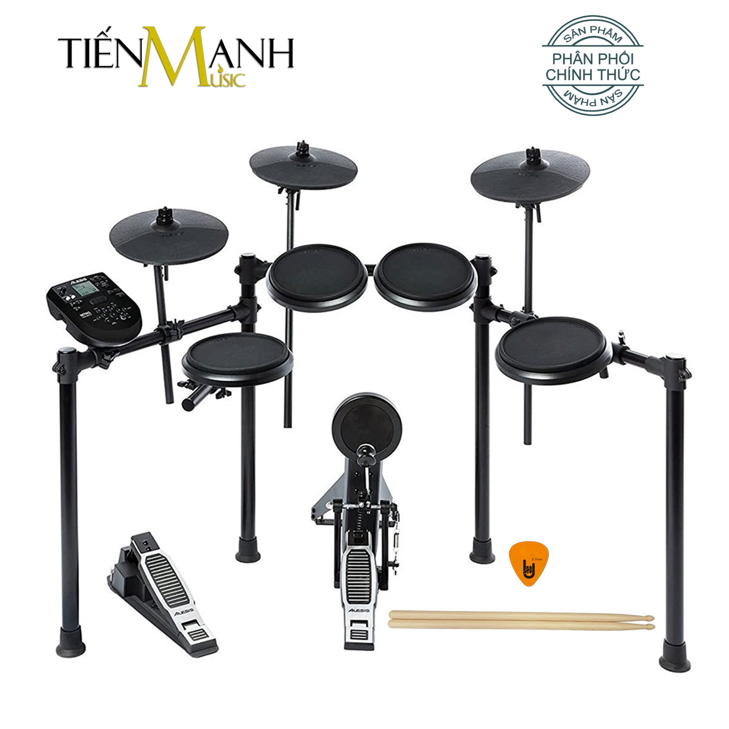 Bộ Trống điện tử Alesis Nitro Mesh 8-Piece Electronic Digital Drum Kit Hàng Chính Hãng Mỹ - Kèm Móng Gẩy DreamMaker