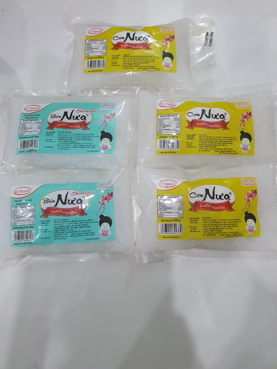 Combo 2 Gói Bún Nưa 3 Gói Cơm Nưa Vị Nguyên 240Gram